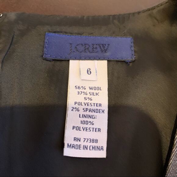 J Crew charcoal gray wool silk blend sleeveless sheath dress size 6 - Picture 11 of 13